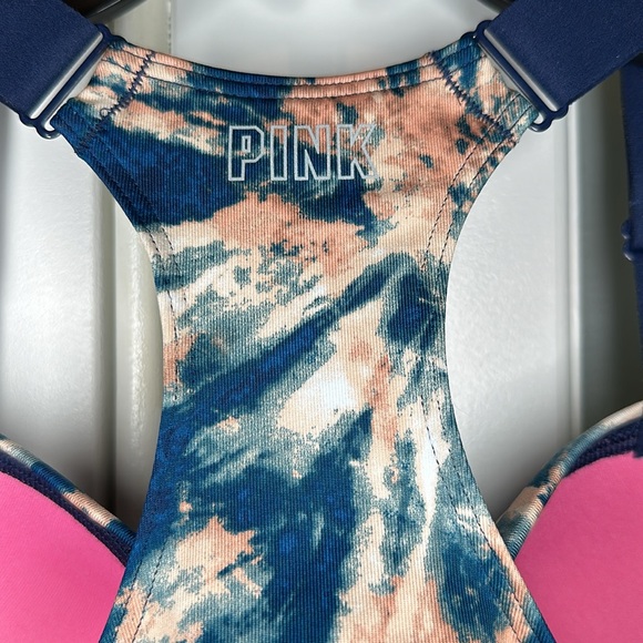 Victoria’s Secret PINK active ultimate push up bra blue coral pink Large - Picture 3 of 10